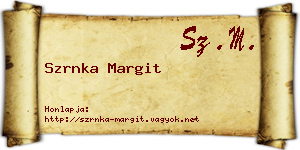 Szrnka Margit névjegykártya